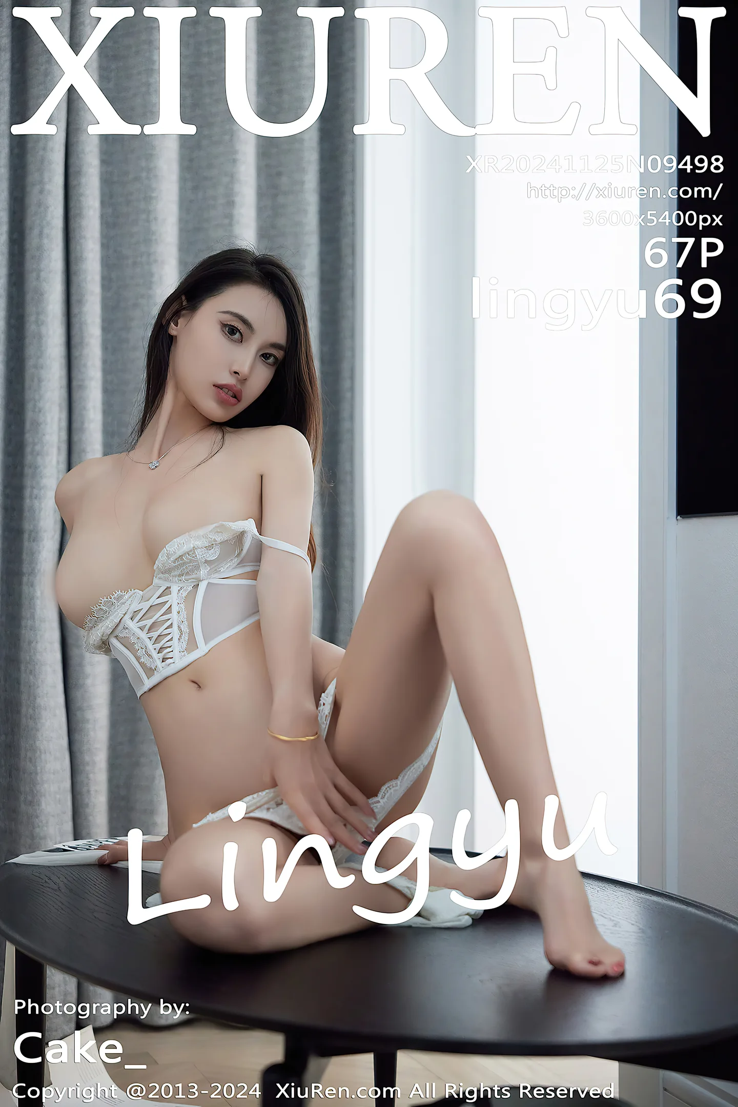 [XiuRen秀人网]No.9498_模特Lingyu69性感法式白色蕾丝内衣配白丝袜秀曼妙身姿诱惑写真67P-秀人网 - XiuRen.Space